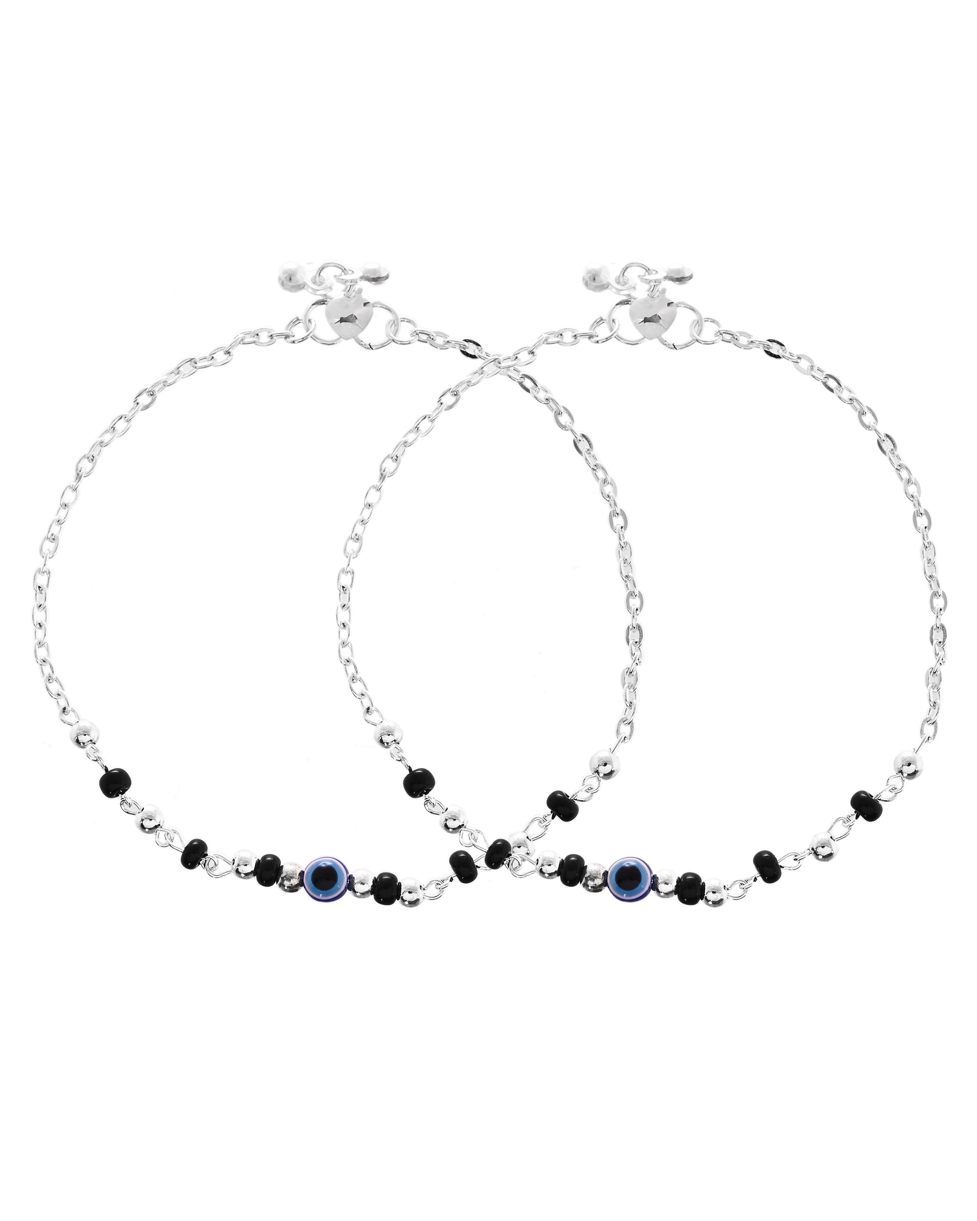 VOJ Set of 2 Stainless Steel Evil Eye Anklet | Grab2Buy