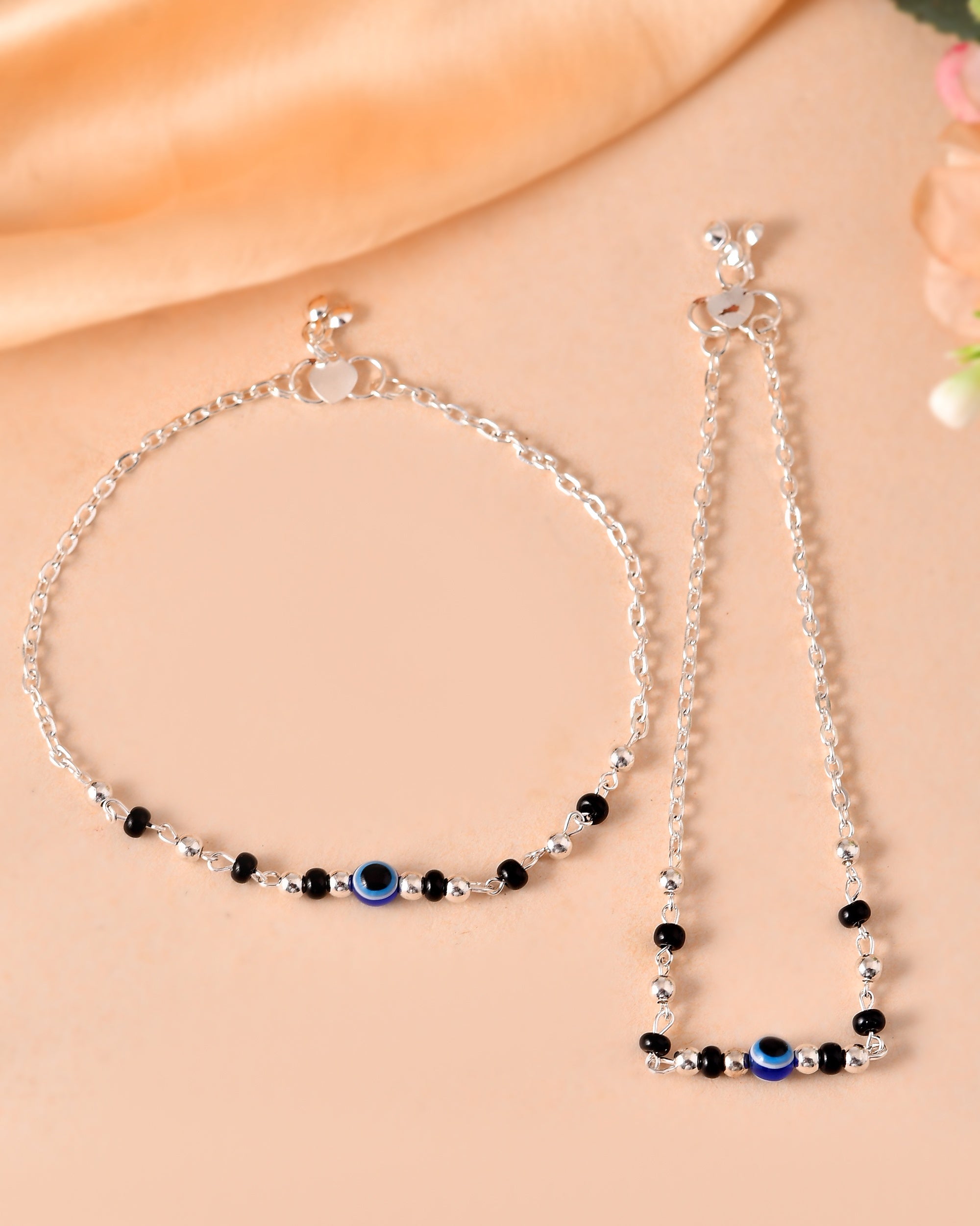 VOJ Set of 2 Stainless Steel Evil Eye Anklet | Grab2Buy