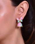VOJ Multi Color Butterfly Contemporary Jhumka Earrings | Grab2Buy