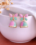 VOJ Multi Color Butterfly Contemporary Jhumka Earrings | Grab2Buy