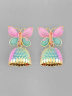 VOJ Multi Color Butterfly Contemporary Jhumka Earrings | Grab2Buy