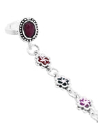 VOJ Set of 2 Floral Designer Meenakari Anklet with Toe Ring