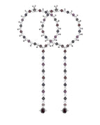 VOJ Set of 2 Floral Designer Meenakari Anklet with Toe Ring