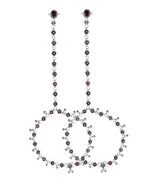VOJ Set of 2 Floral Designer Meenakari Anklet with Toe Ring
