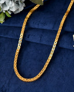 VOJ Men Stainless Steel Gold Polished Square Shaped Chain | Grab2Buy