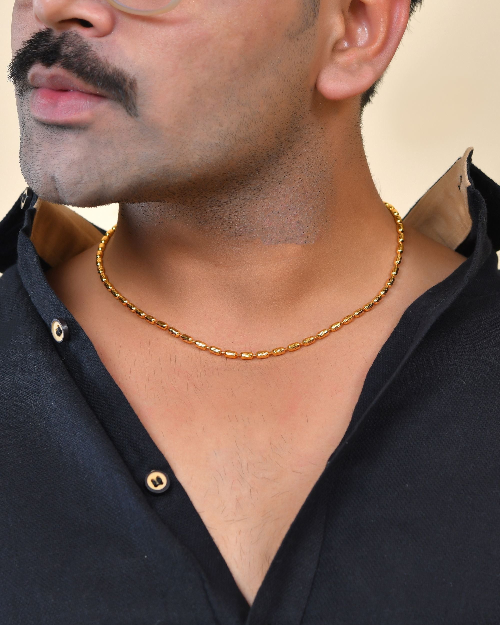 VOJ Gold Polished Designer Stainless Steel Chain For Men | Grab2Buy