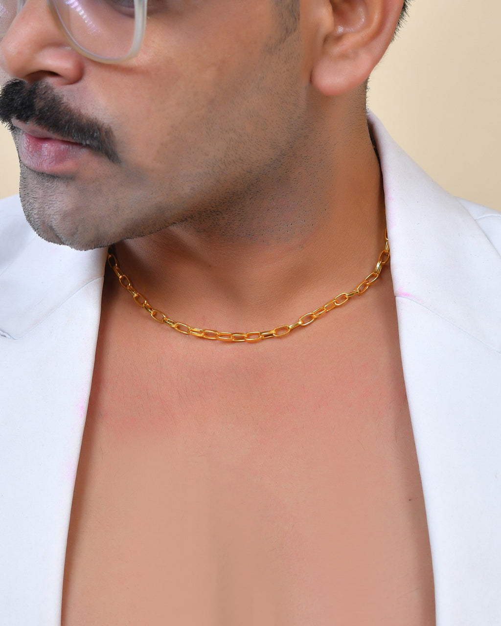 VOJ Gold Polished Stainless Steel Linked Chain For Men | Grab2Buy