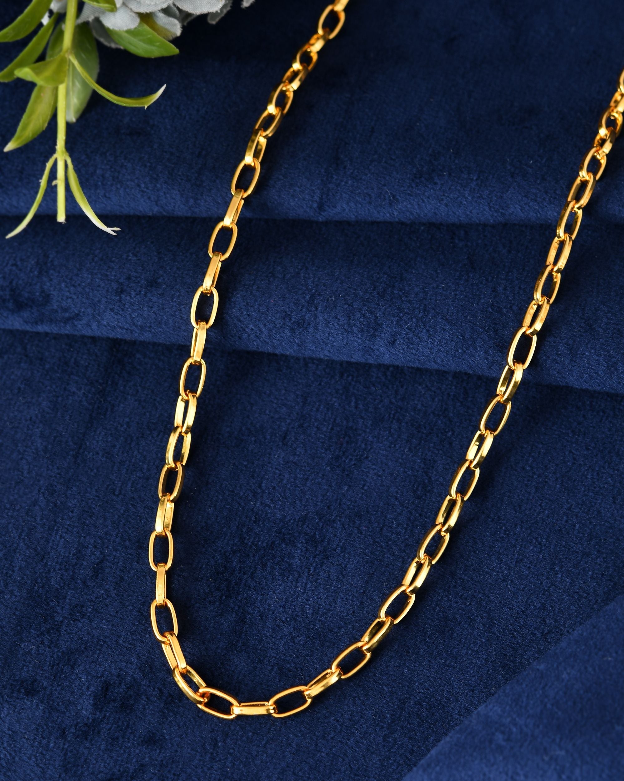 VOJ Gold Polished Stainless Steel Linked Chain For Men | Grab2Buy