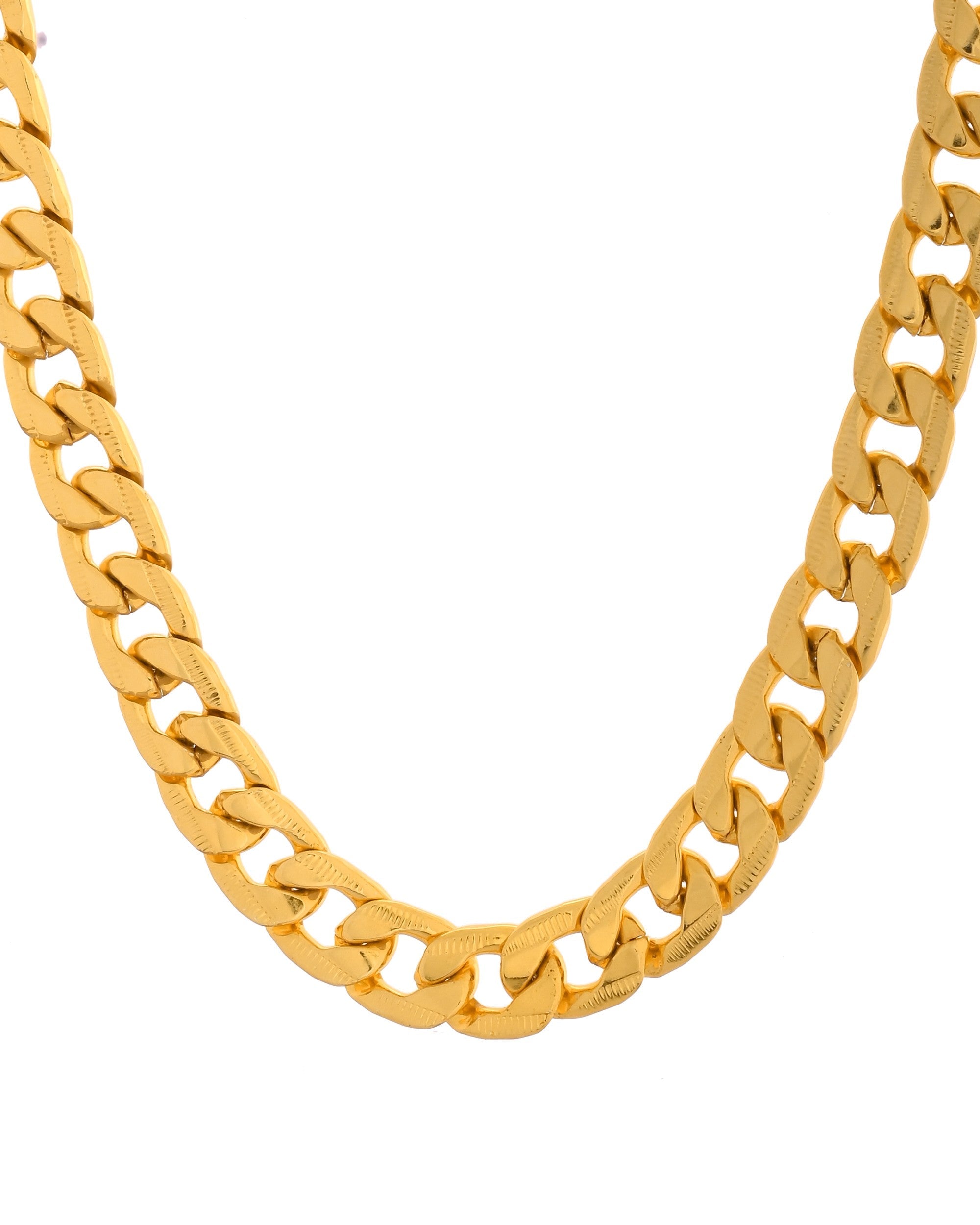 VOJ Gold Polished Stainless Steel Thick Linked Chain | Grab2Buy