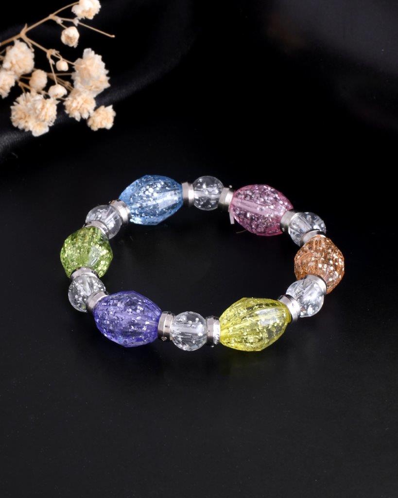 VOJ Multi Colour Beaded Elasticated Bracelet | Grab2Buy