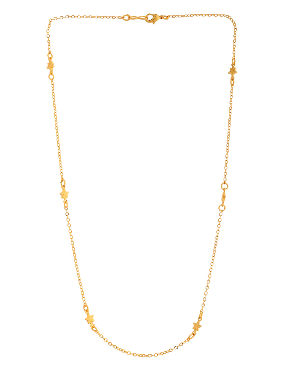 VOJ Gold Polished Star Shaped Minimal Chain For Women | Grab2Buy