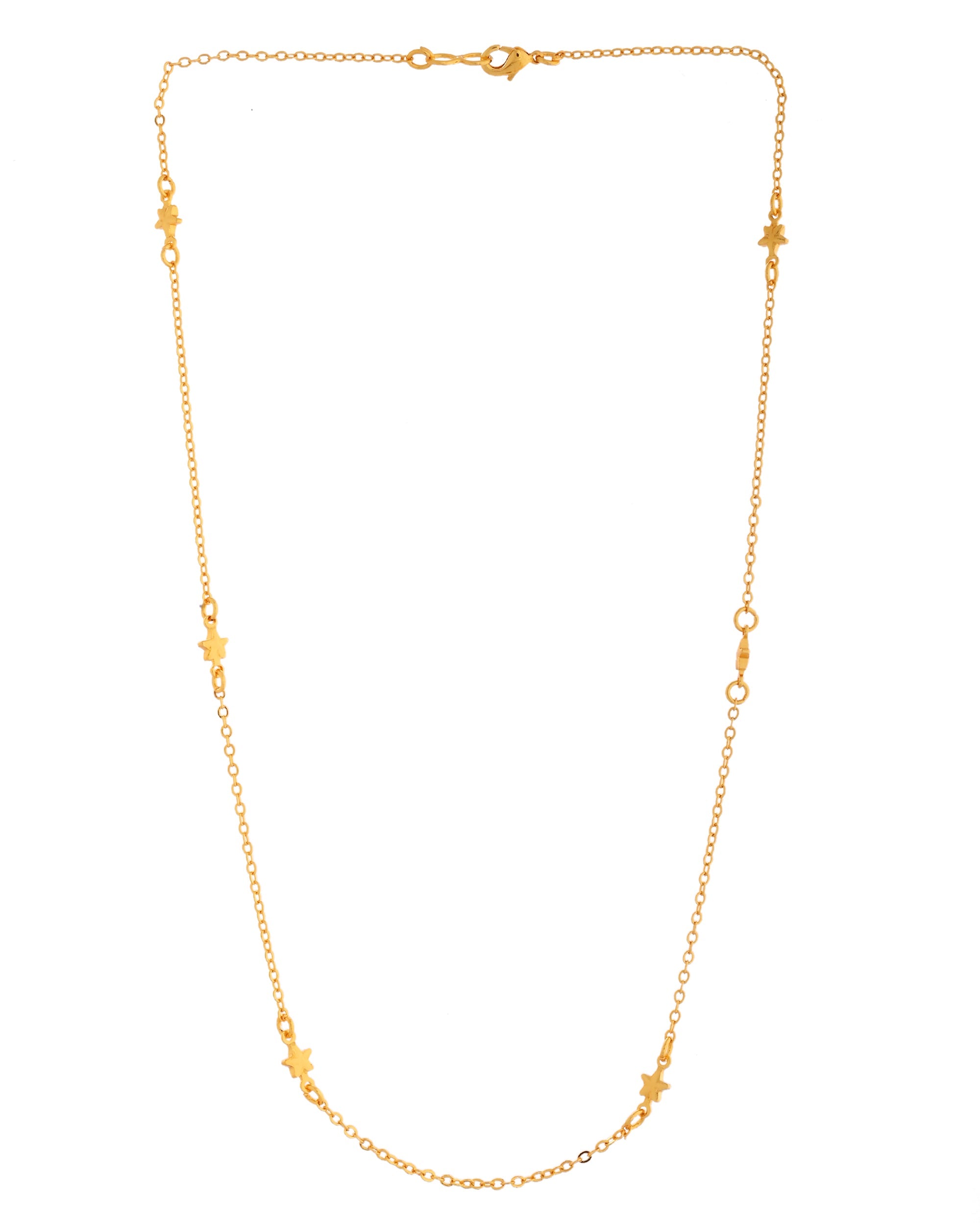 VOJ Gold Polished Star Shaped Minimal Chain For Women | Grab2Buy