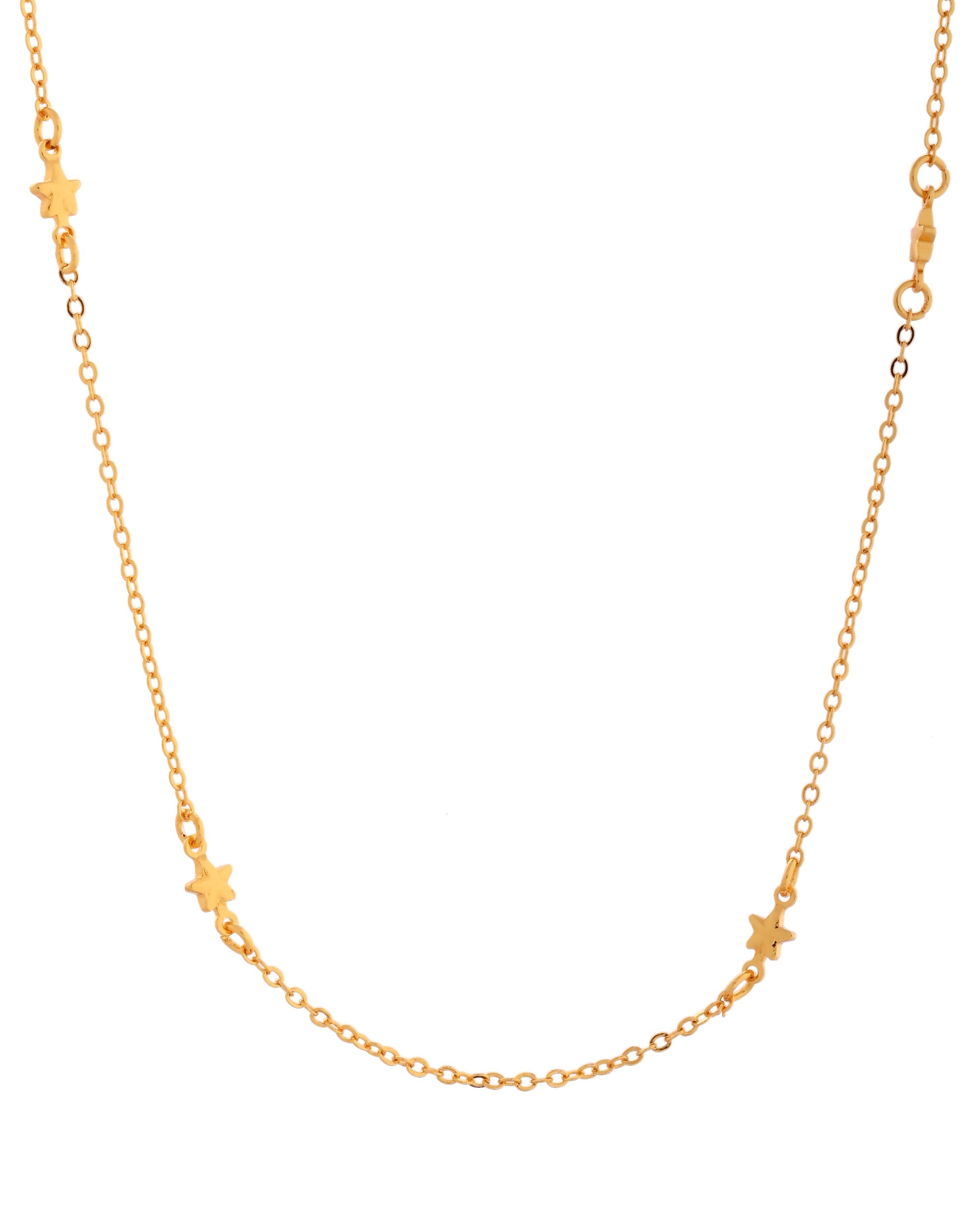 VOJ Gold Polished Star Shaped Minimal Chain For Women | Grab2Buy