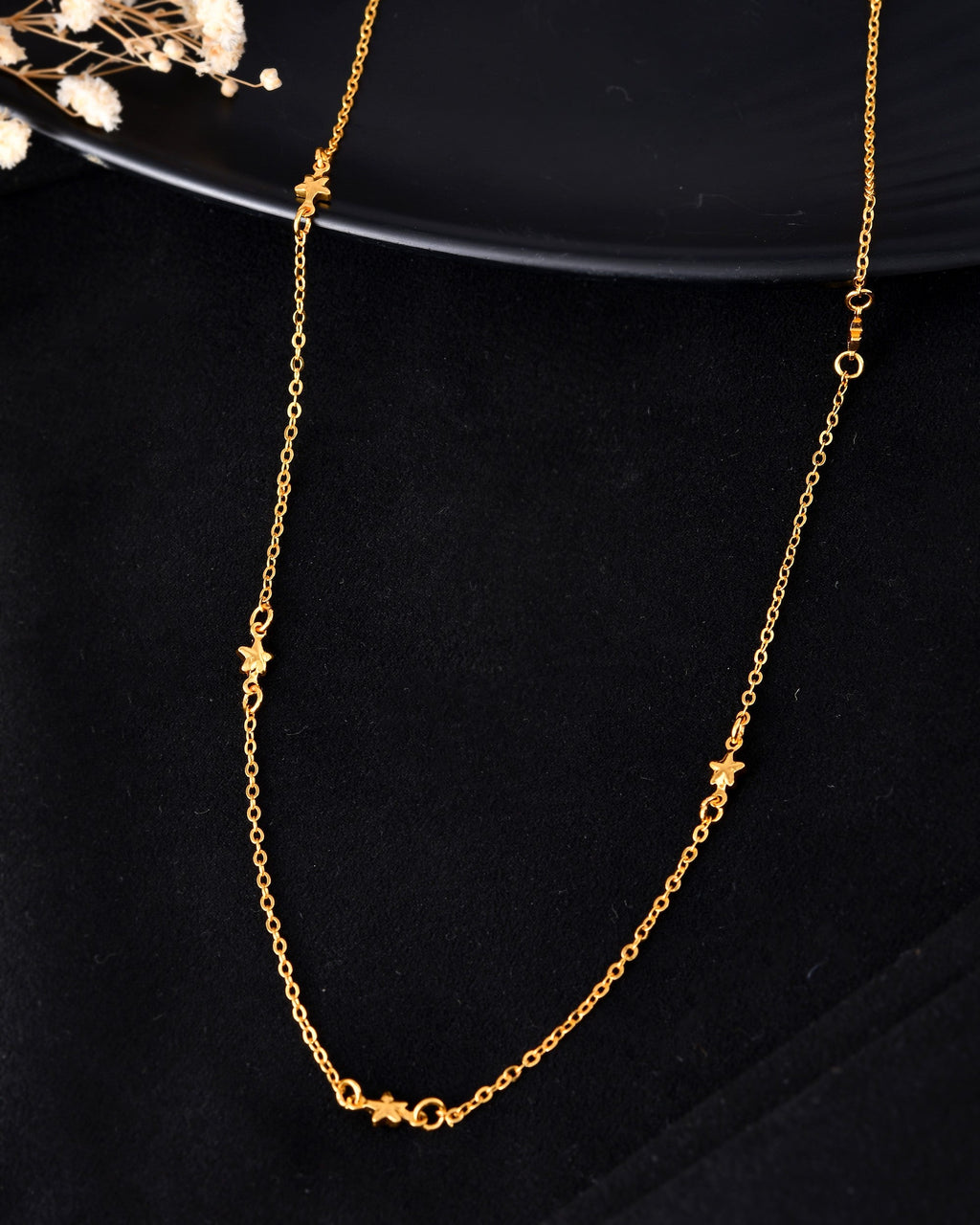 VOJ Gold Polished Star Shaped Minimal Chain For Women | Grab2Buy