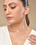 VOJ Women Stainless Steel Gold Polished Minimal Pipe Chain | Grab2Buy
