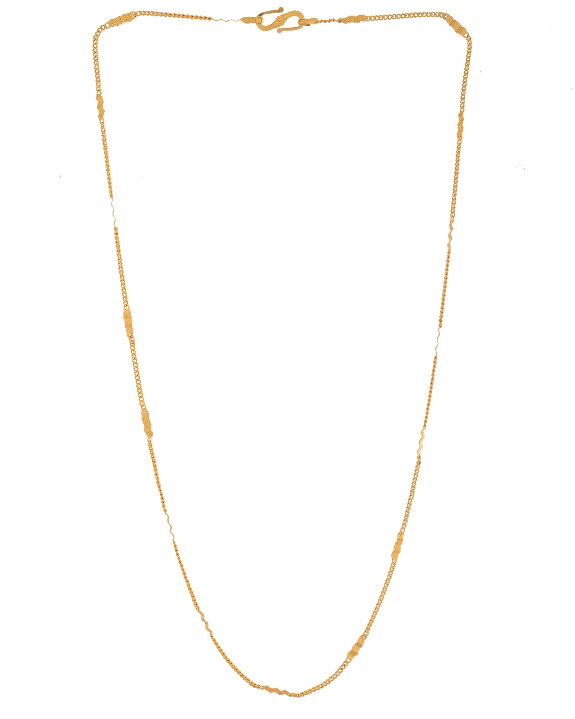 VOJ Women Stainless Steel Gold Polished Minimal Pipe Chain | Grab2Buy