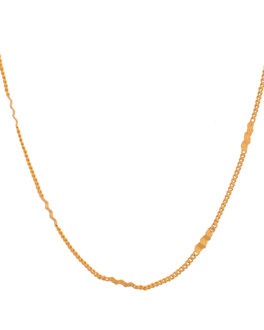 VOJ Women Stainless Steel Gold Polished Minimal Pipe Chain | Grab2Buy