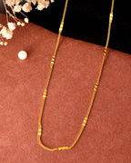 VOJ Women Stainless Steel Gold Polished Minimal Pipe Chain | Grab2Buy