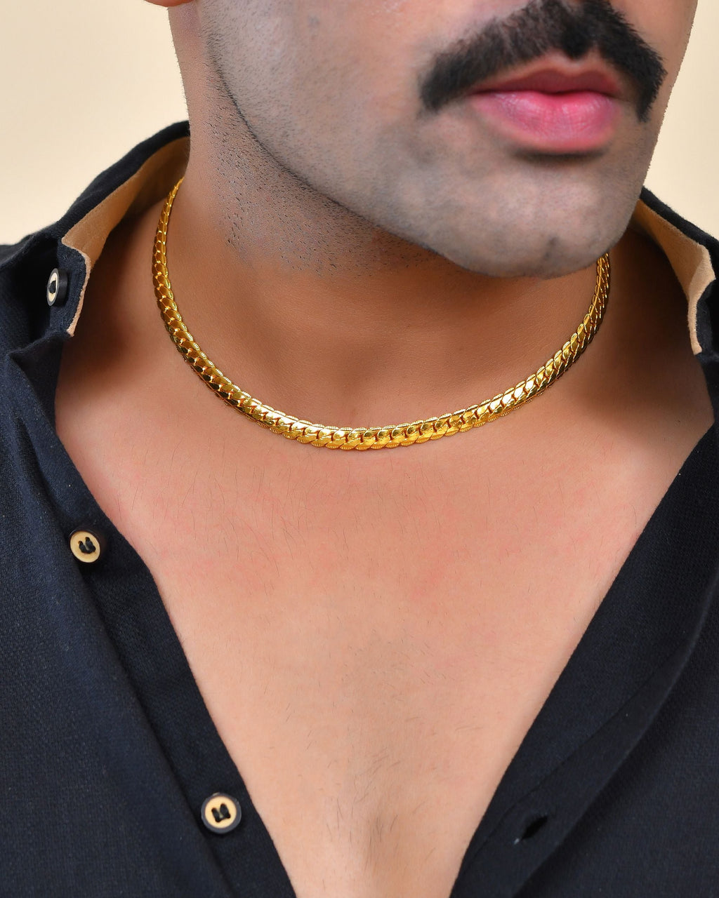 VOJ Gold Polished Stainless Steel Chain For Men | Grab2Buy