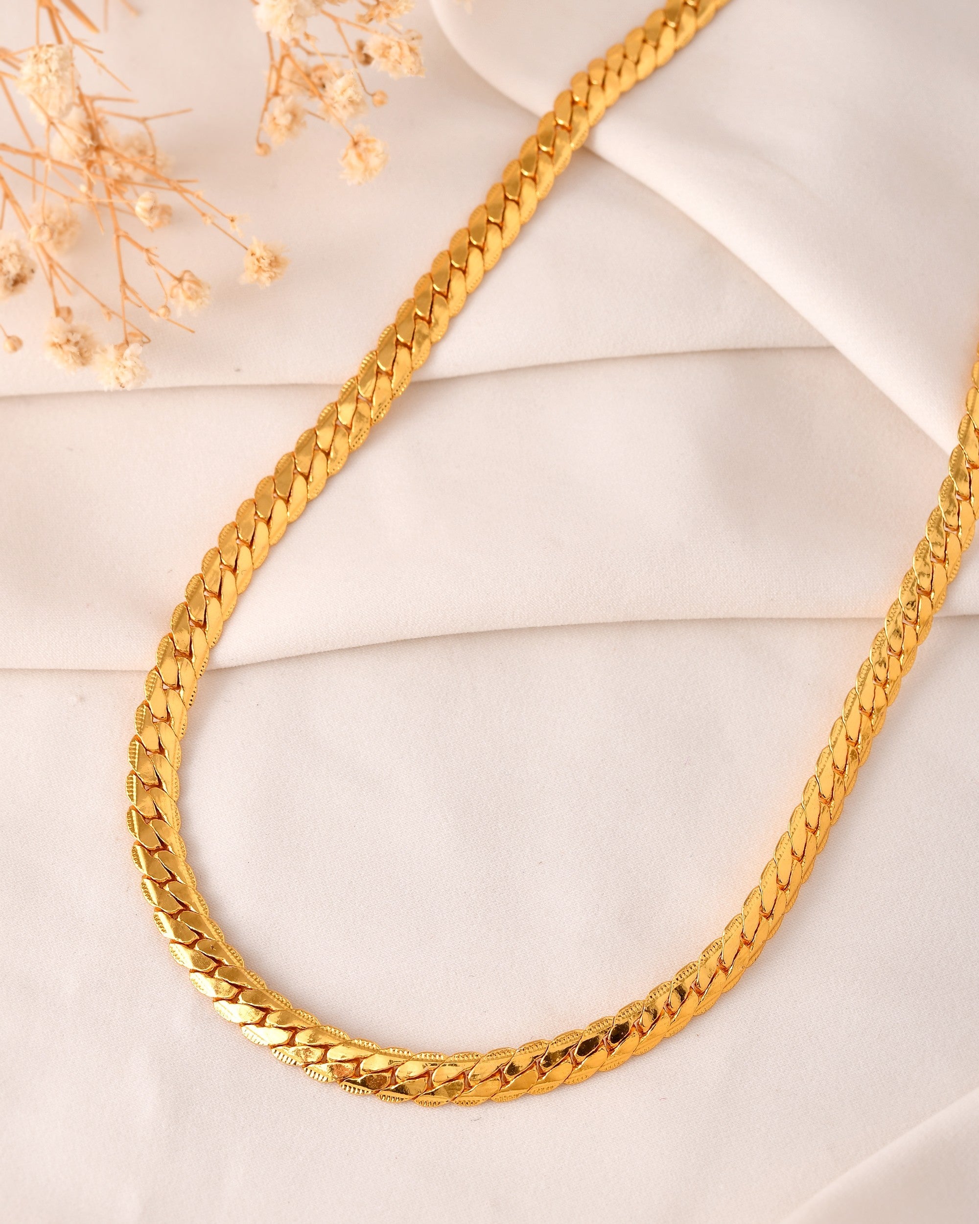 VOJ Gold Polished Stainless Steel Chain For Men | Grab2Buy