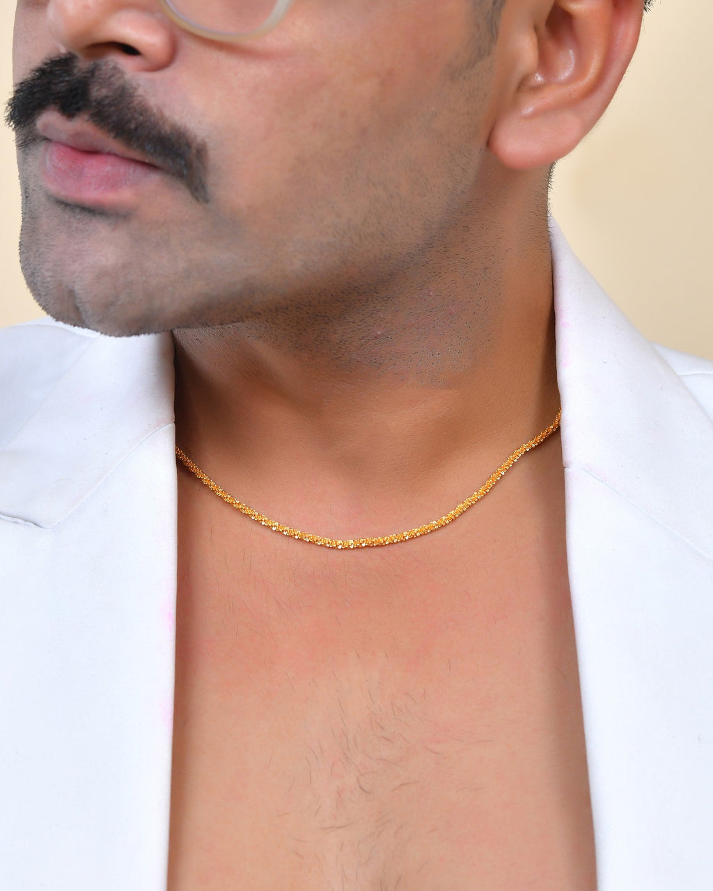 VOJ Men Gold Polished Twisted Stainless Steel Minimal Chain | Grab2Buy