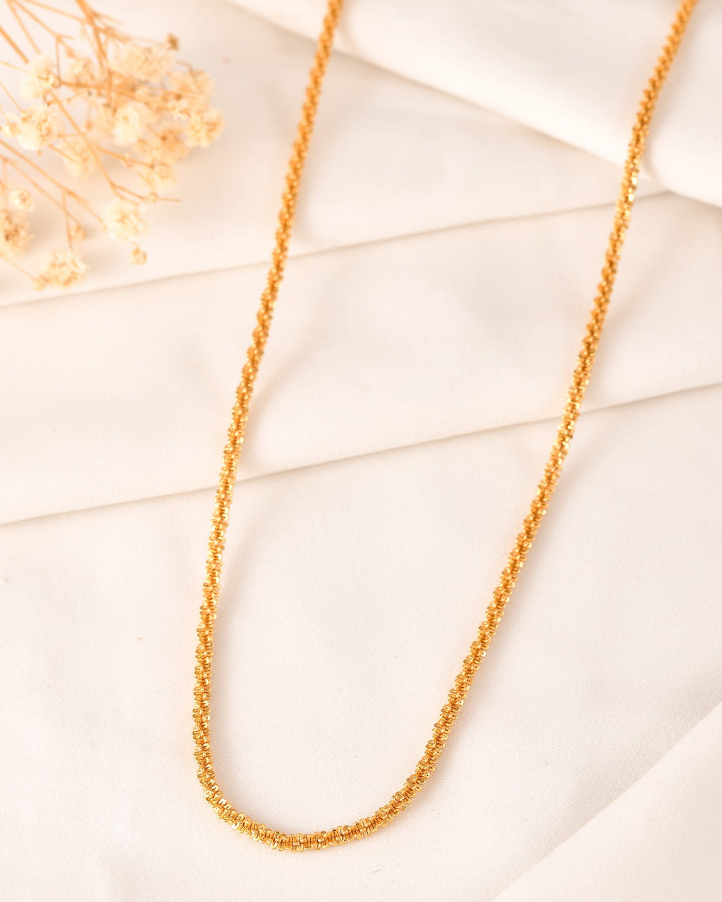 VOJ Men Gold Polished Twisted Stainless Steel Minimal Chain | Grab2Buy