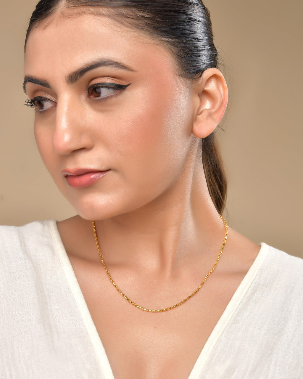 VOJ Women Gold Polished Stainless Steel Simple Chain | Grab2Buy