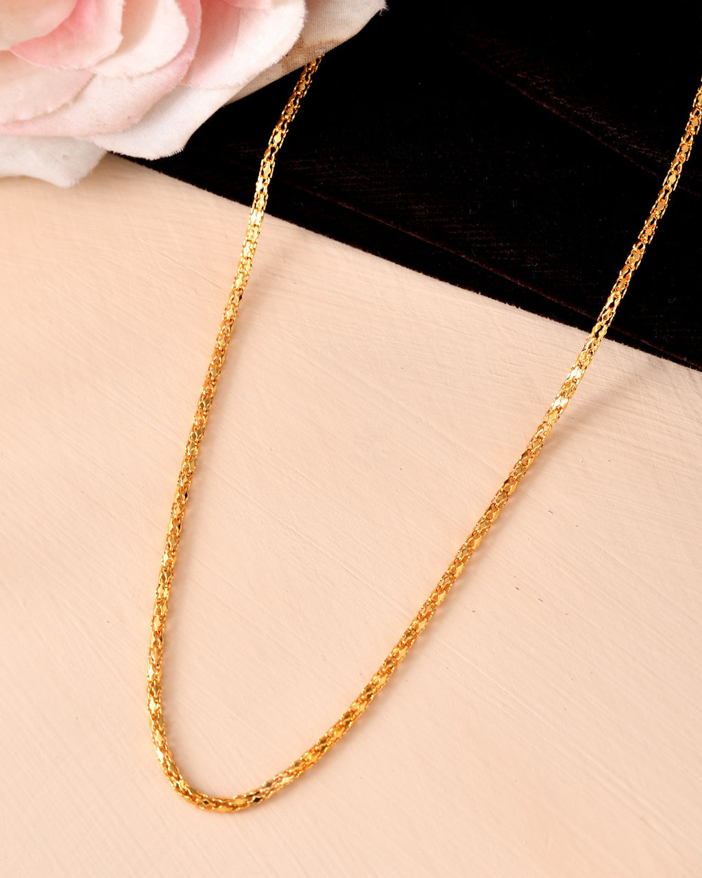 VOJ Women Gold Polished Stainless Steel Simple Chain | Grab2Buy