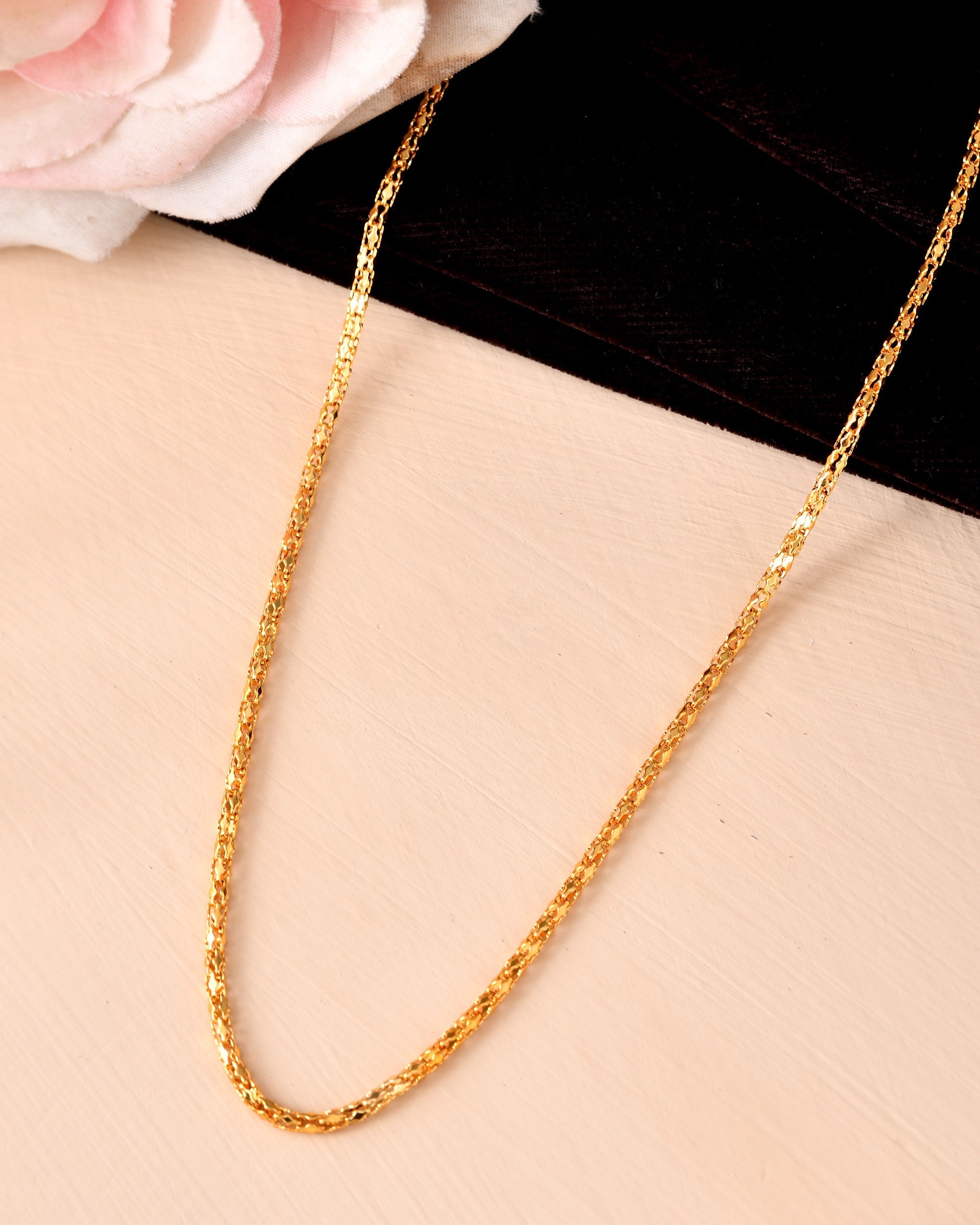 VOJ Women Gold Polished Stainless Steel Simple Chain | Grab2Buy