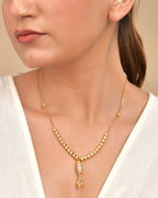 VOJ Rose Gold Polished Ad Studded Round Pendant With Chain | Grab2Buy