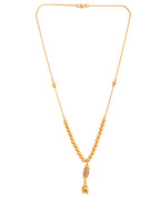 VOJ Rose Gold Polished Ad Studded Round Pendant With Chain | Grab2Buy