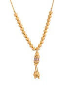 VOJ Rose Gold Polished Ad Studded Round Pendant With Chain | Grab2Buy