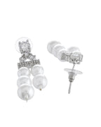 VOJ Silver Plated Pearl & Ad Studded Designer Jewellery Set | Grab2Buy