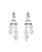 VOJ Silver Plated Pearl & Ad Studded Designer Jewellery Set | Grab2Buy