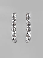 VOJ White Pearl With Silver Bead Hoop Earrings | Grab2Buy