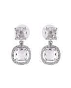 VOJ Silver Plated Stone Geometrical Shaped Earrings | Grab2Buy