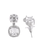 VOJ Silver Plated Stone Geometrical Shaped Earrings | Grab2Buy