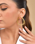 VOJ Gold Polished Anti Tarnished Multi Wired Studs Earrings | Grab2Buy