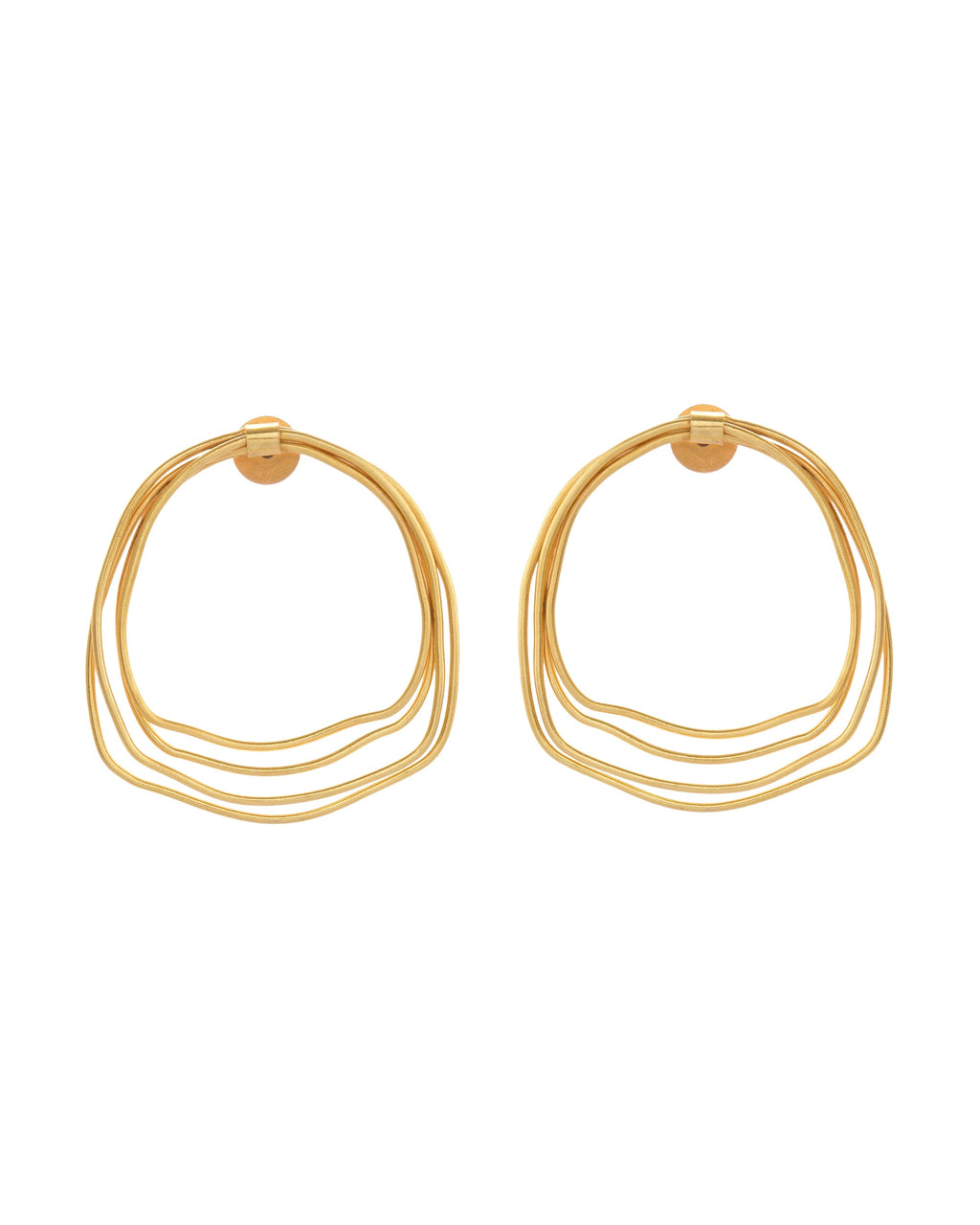 VOJ Gold Polished Anti Tarnished Multi Wired Studs Earrings | Grab2Buy
