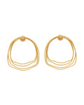 VOJ Gold Polished Anti Tarnished Multi Wired Studs Earrings | Grab2Buy