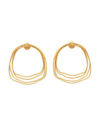 VOJ Gold Polished Anti Tarnished Multi Wired Studs Earrings | Grab2Buy