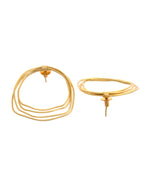 VOJ Gold Polished Anti Tarnished Multi Wired Studs Earrings | Grab2Buy
