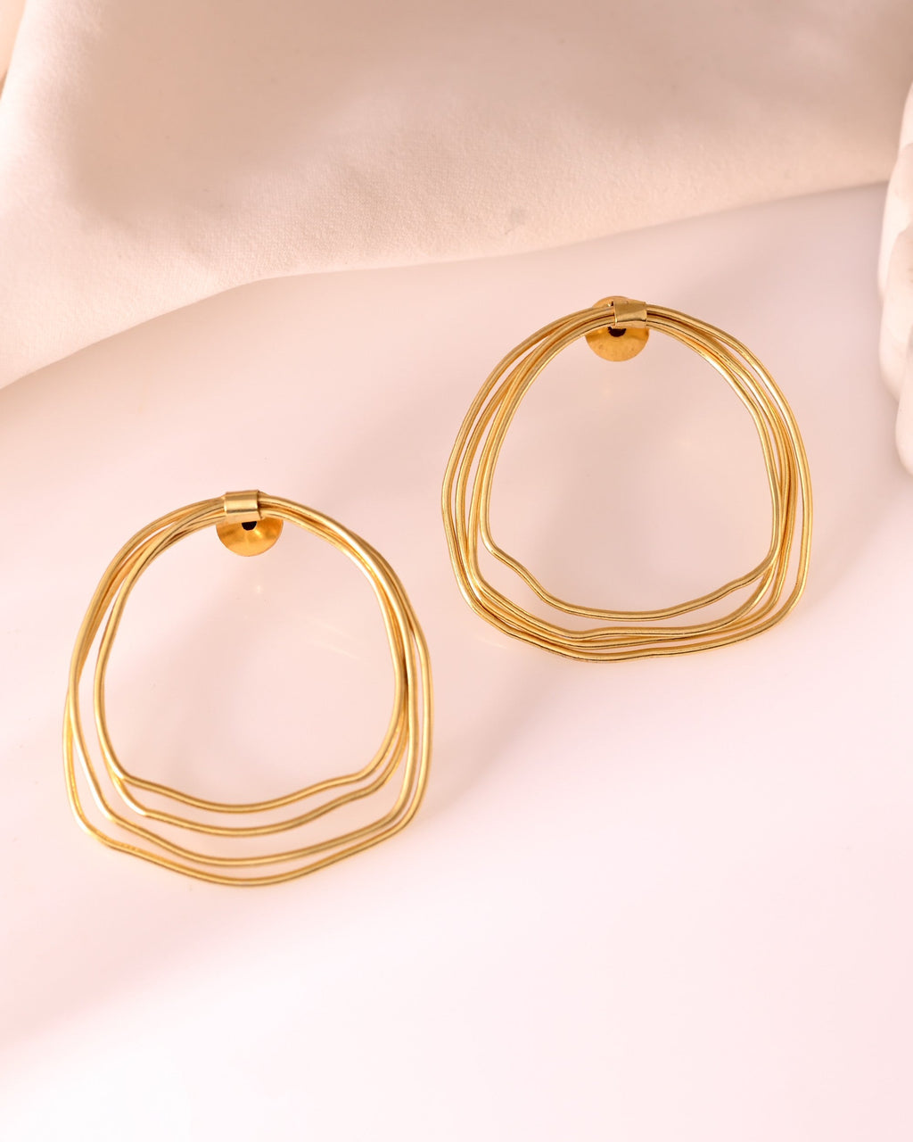 VOJ Gold Polished Anti Tarnished Multi Wired Studs Earrings | Grab2Buy