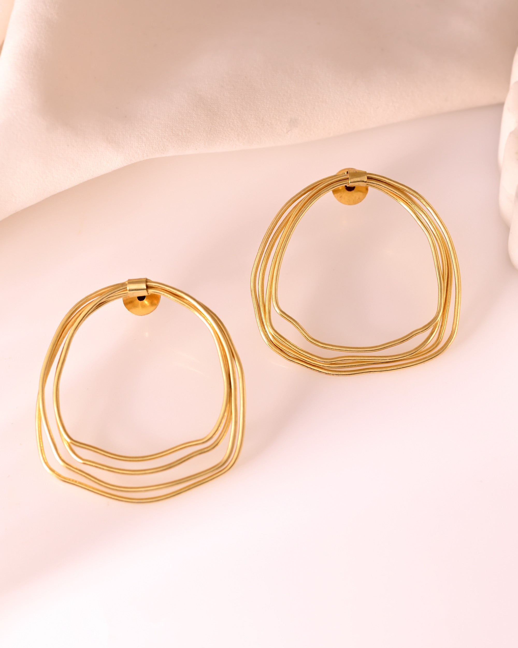 VOJ Gold Polished Anti Tarnished Multi Wired Studs Earrings | Grab2Buy