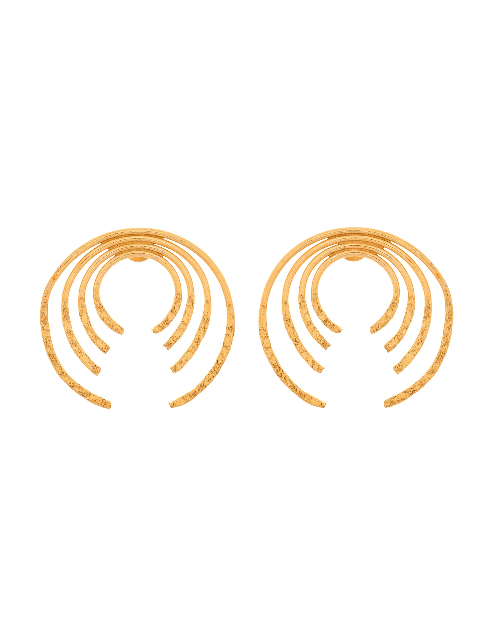 VOJ Gold Polished Anti Tarnished Semi Circle Studs Earrings | Grab2Buy