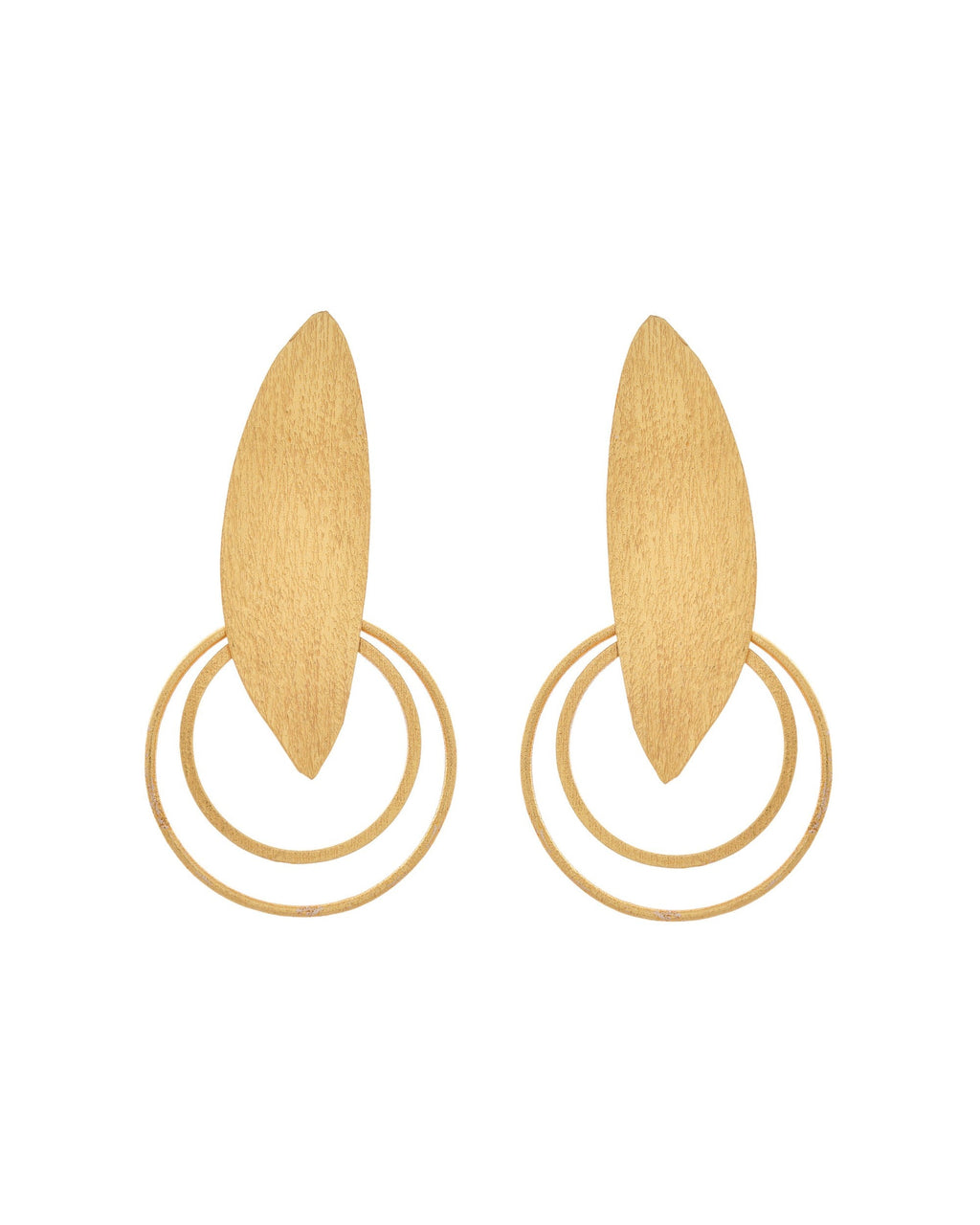 VOJ Gold Polished Stainless Steel Designer Anti Tarnished Earrings | Grab2Buy