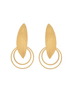 VOJ Gold Polished Stainless Steel Designer Anti Tarnished Earrings | Grab2Buy