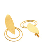 VOJ Gold Polished Stainless Steel Designer Anti Tarnished Earrings | Grab2Buy