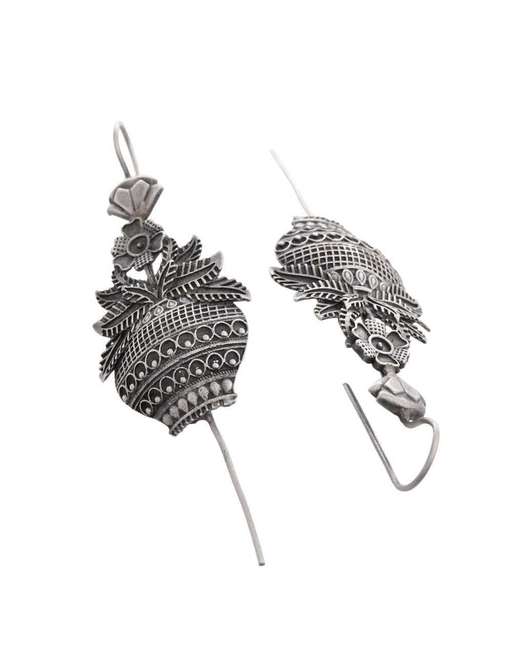 VOJ Silver Toned Designer Floral Shaped Ear Cuff | Grab2Buy
