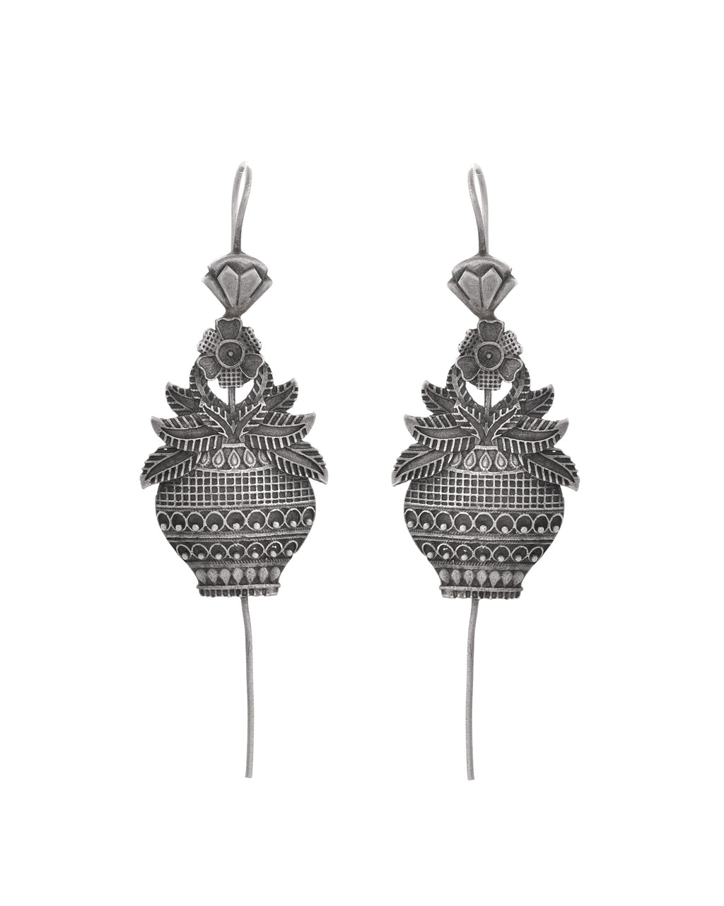VOJ Silver Toned Designer Floral Shaped Ear Cuff | Grab2Buy